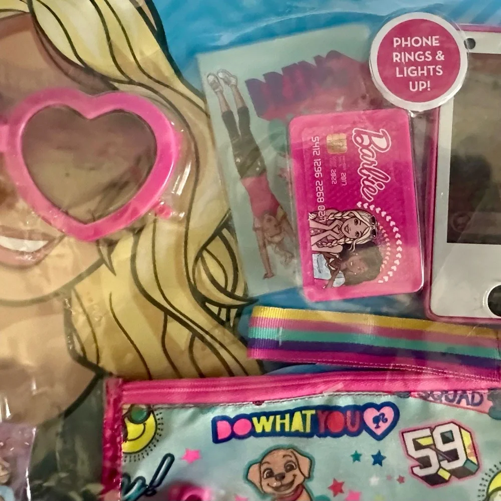 Barbie Electronic Bag Set with Toy Phone - Pink and Blue